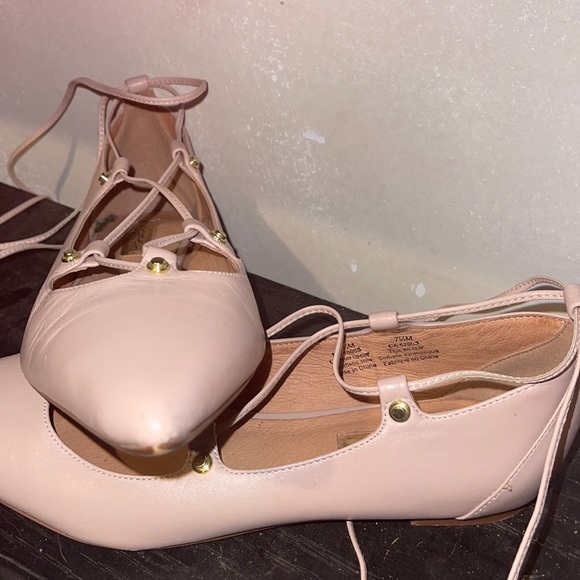 Light pink Halogen pointed toe ballet flats